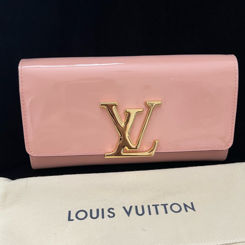 *SALE today only* Patent pink vernis leather wallet clutch large continental